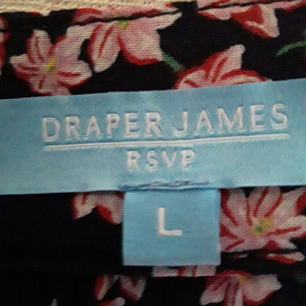 Draper James Navy Midi Dress with Pink Floral Print - Picture 5 of 12